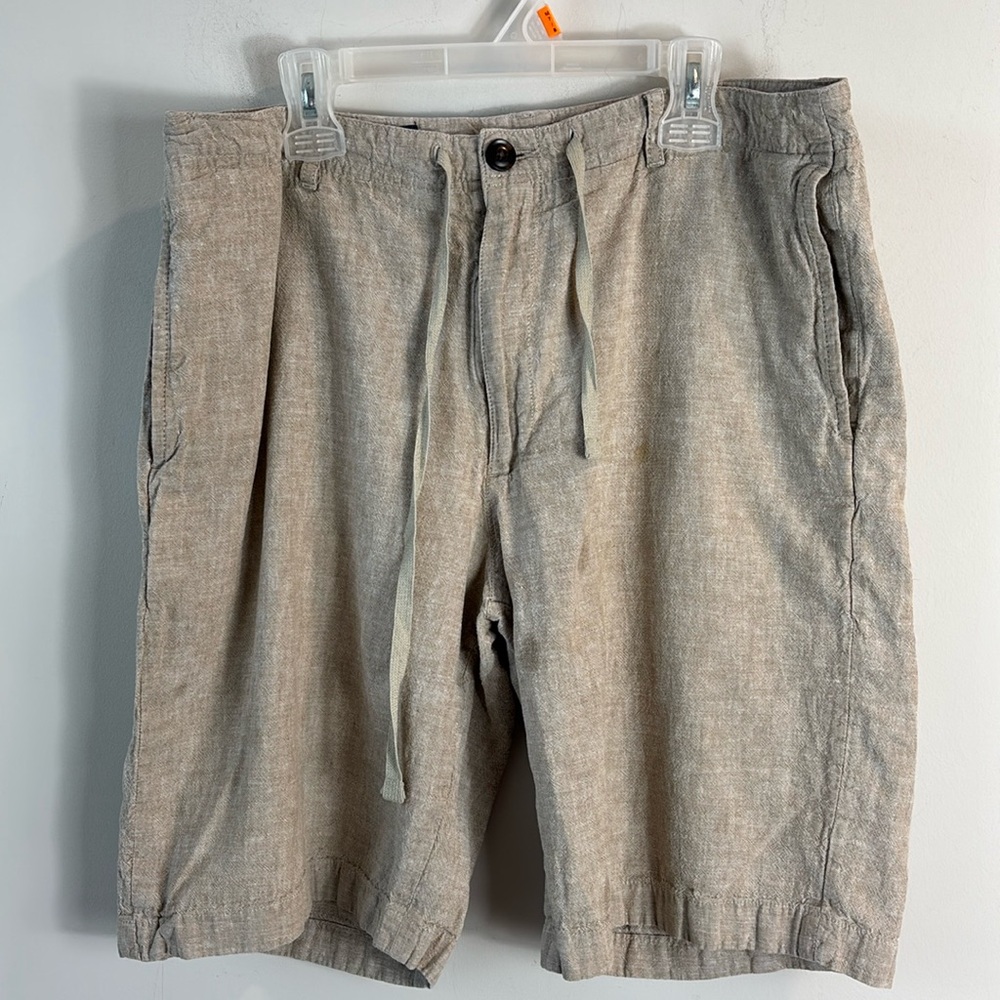 Perry Ellis tan linen blend men’s shorts size 32
